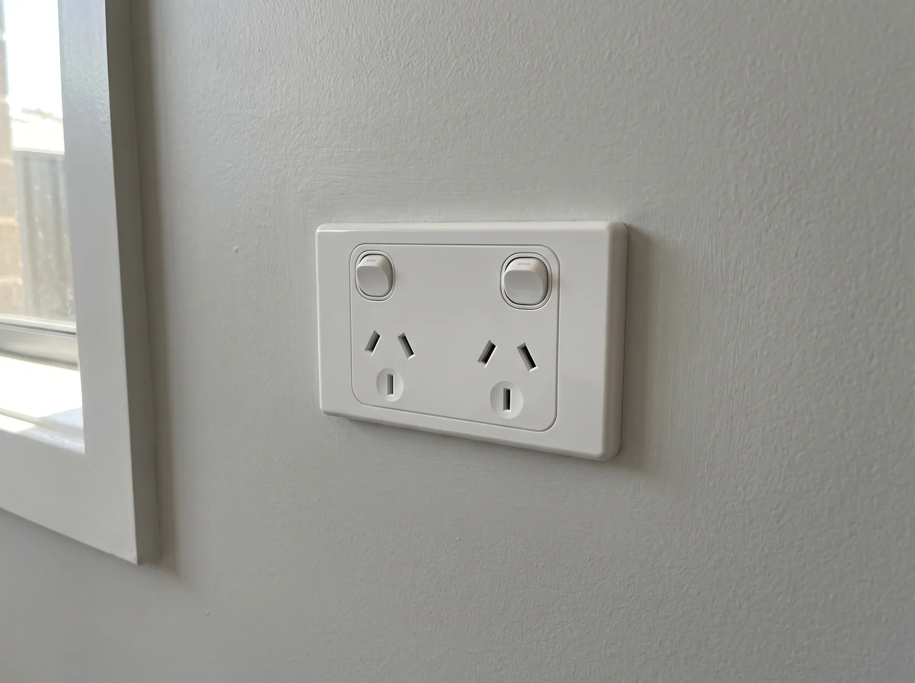 New power point on an interior wall
