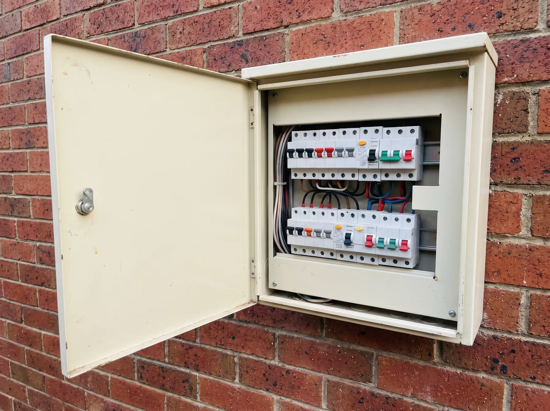 Modern switchboard with RCDs and labelled breakers